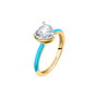 Chiara Ferragni Love Parade Ring Dorado con Esmalte Azul y Circonitas Talla 14