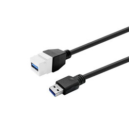 Vivolink Pro Keystone USB3.0 A-Hembra a USB3.0 A-Macho Cable 2m Blanco