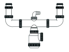 TECNO Sifón Externo Doble para Fregadero 1-1/2 (T45) 50205