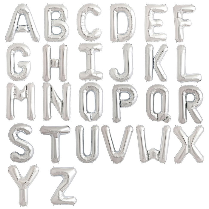 Party Time Globo Letra Plateado 35 cm