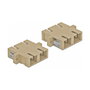 DeLOCK Acoplador de Fibra Óptica SC Duplex Hembra a SC Duplex Hembra Beige