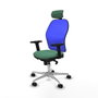 PIQUERAS Y CRESPO Silla de oficina Jorquera Verde esmeralda y Azul