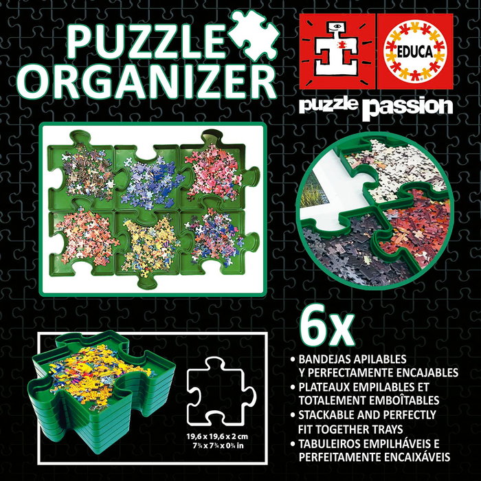 Educa 19577 Organizador de Piezas de Puzzle con 6 Bandejas Apilables