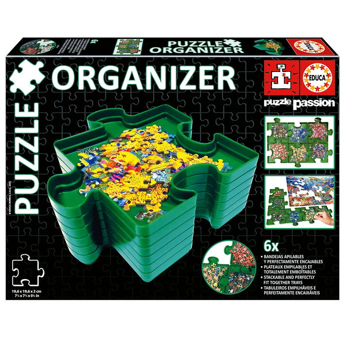 Educa 19577 Organizador de Piezas de Puzzle con 6 Bandejas Apilables