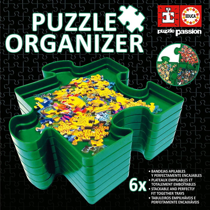 Educa 19577 Organizador de Piezas de Puzzle con 6 Bandejas Apilables