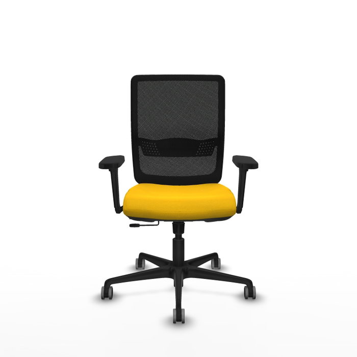 PIQUERAS Y CRESPO Silla de oficina Haches con mecanismo Sincro/Traslack, Amarillo y Negro