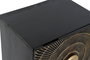 Mesita de Noche Home ESPRIT Negro Dorado Metal Madera de mango 50 x 40 x 50 cm