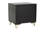 Mesita de Noche Home ESPRIT Negro Dorado Metal Madera de mango 50 x 40 x 50 cm