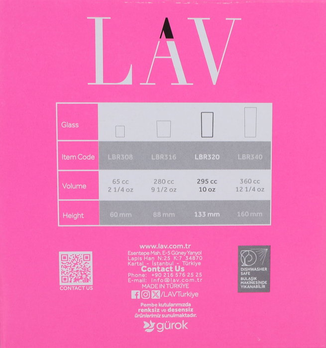 LAV Set de 6 Vasos para Agua Liberty 295 cc LAV Set de 6 Vasos para Agua Liberty 295 cc