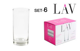 Lav Set de 6 Vasos para Agua de 295 cc Colección Liberty - Vasos de 6 x 6 x 13 cm (8 Cajas)