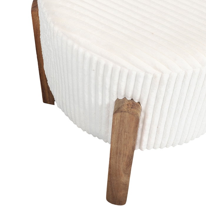 Home Deco Factory Taburete Cocooning Beige Patas Madera Acacia