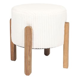 Home Deco Factory Taburete Cocooning Beige Patas Madera Acacia