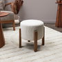 Home Deco Factory Taburete Cocooning Beige Patas Madera Acacia