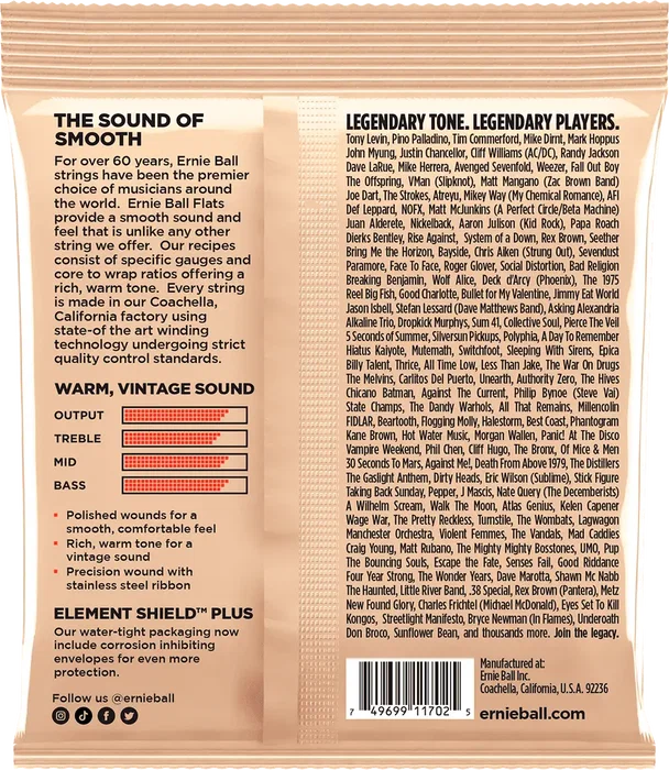 Ernieball Juego Bajo Eléctrico Entorchado Plano Group Ii Short Scale 50-110 Ernieball Juego Bajo Eléctrico Entorchado Plano Group Ii Short Scale 50-110
