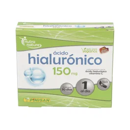 PINISAN Ácido Hialurónico 150 mg con Vitamina C 40 mg, 30 Cápsulas, Complemento Alimenticio, Apto para Veganos