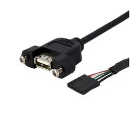 StarTech.com Cable USB 2.0 Montaje en Panel 30cm - Conector Interno 5 Pines a Puerto USB Tipo A Externo 4 Clavijas - Negro