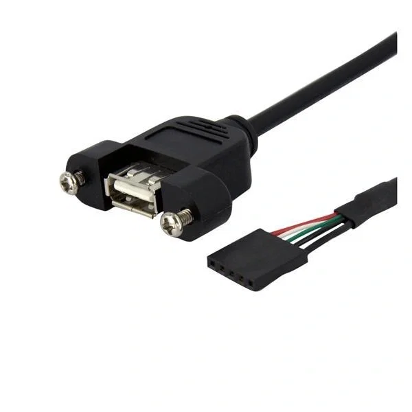 StarTech.com Cable USB 2.0 para Montaje en Panel 30cm Hembra USB A a Placa Base Negro StarTech.com Cable USB 2.0 para Montaje en Panel 30cm Hembra USB A a Placa Base Negro