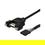 StarTech Cable USB 2.0 de Montaje en Panel 0.3 m (1 ft) USB A Hembra a Conector de Placa Base Hembra - Negro