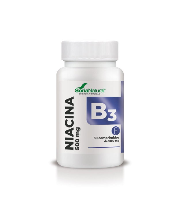 SORIA NATURAL Vitamina B3 Niacina 500mg 30 comprimidos SORIA NATURAL Vitamina B3 Niacina 500mg 30 comprimidos