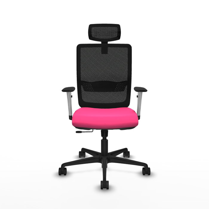 PIQUERAS Y CRESPO Silla de oficina Haches con mecanismo Sincro/Traslack, Rosa y Negro
