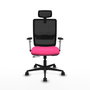 PIQUERAS Y CRESPO Silla de oficina Haches con mecanismo Sincro/Traslack, Rosa y Negro