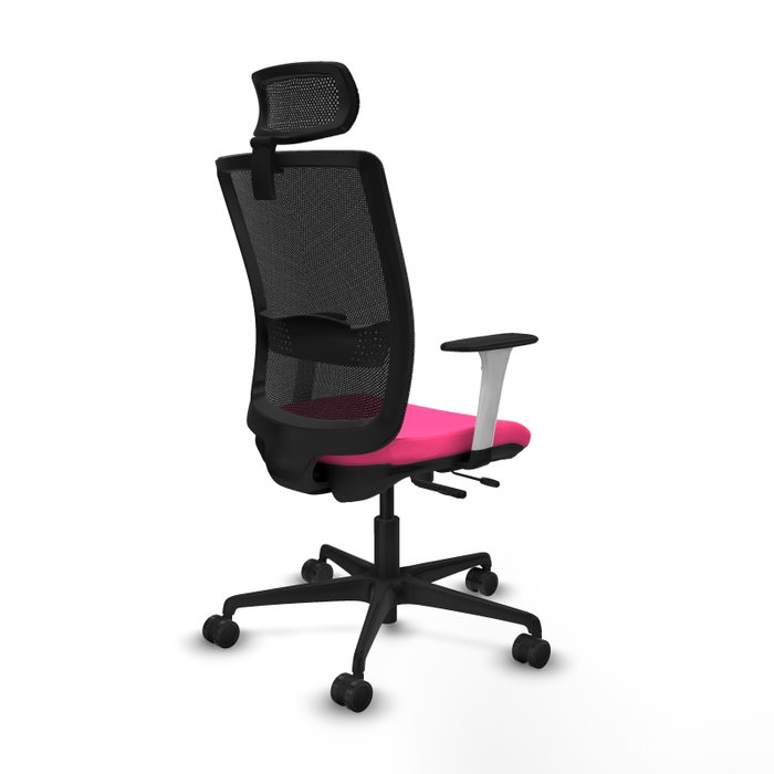 PIQUERAS Y CRESPO Silla de oficina Haches con mecanismo Sincro/Traslack, Rosa y Negro