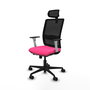 PIQUERAS Y CRESPO Silla de oficina Haches con mecanismo Sincro/Traslack, Rosa y Negro