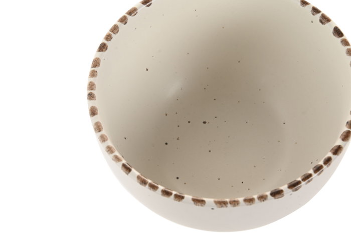 DKD Home Decor Set de 6 Cuencos de Gres Beige 14,5x14,5x7,5 cm