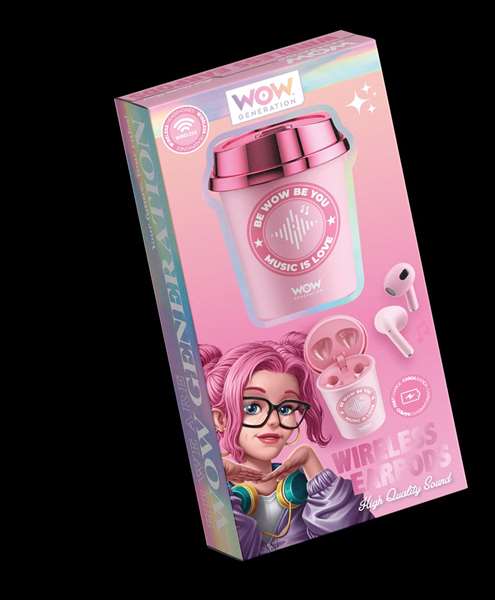 Wow Generation Auriculares inalámbricos en forma de vaso - Rosa Wow Generation Auriculares inalámbricos en forma de vaso - Rosa
