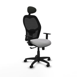 PIQUERAS Y CRESPO Silla de oficina Alocén con mecanismo Sincro, Gris claro/Negro