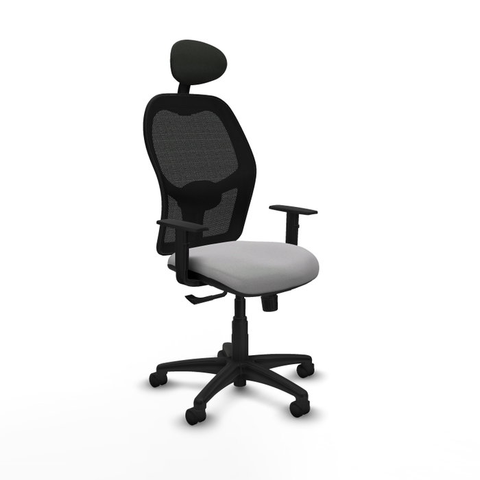 PIQUERAS Y CRESPO Silla de oficina Alocén con mecanismo Sincro, Gris claro/Negro PIQUERAS Y CRESPO Silla de oficina Alocén con mecanismo Sincro, Gris claro/Negro