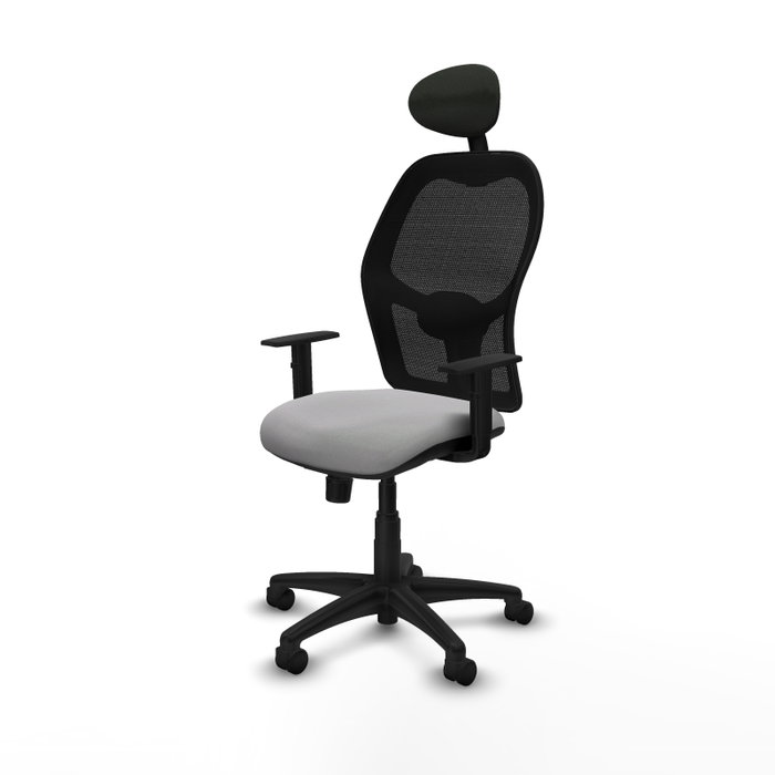 PIQUERAS Y CRESPO Silla de oficina Alocén con mecanismo Sincro, Gris claro/Negro PIQUERAS Y CRESPO Silla de oficina Alocén con mecanismo Sincro, Gris claro/Negro