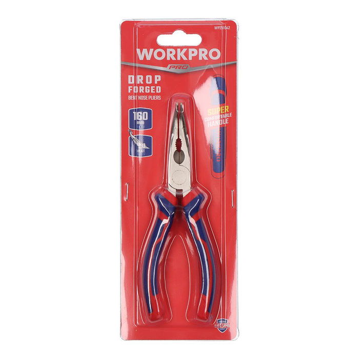 Workpro Alicate punta curva 160 mm Acero al carbono forjado Mango bimaterial cómodo