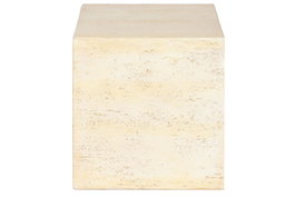 DKD Home Decor Mesita Auxiliar Magnesia Símil Mármol Beige