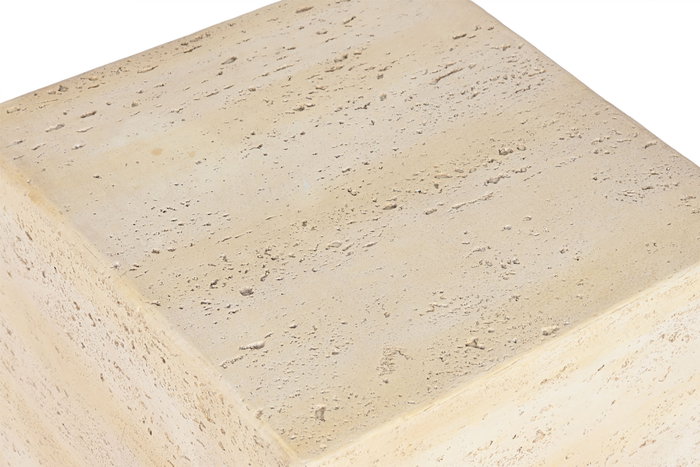DKD Home Decor Mesita Auxiliar Magnesia Símil Mármol Beige DKD Home Decor Mesita Auxiliar Magnesia Símil Mármol Beige