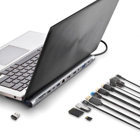 Ngs WonderDock12 Hub USB C 12 en 1 Aluminio