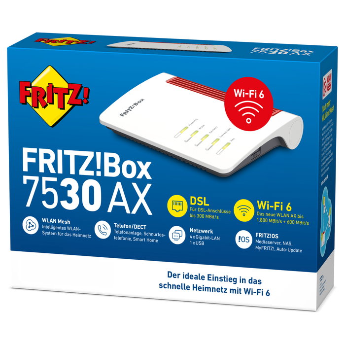 AVM FRITZ!Box 7530 AX Wi-Fi 6 Router AVM FRITZ!Box 7530 AX Wi-Fi 6 Router