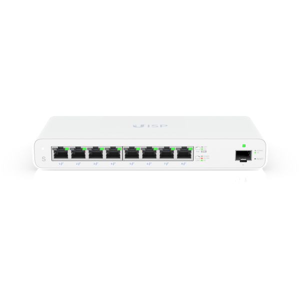 Ubiquiti UISP Switch, Switch PoE Gigabit para aplicaciones MicroPoP, 8 Puertos RJ45, 1 Puerto SFP