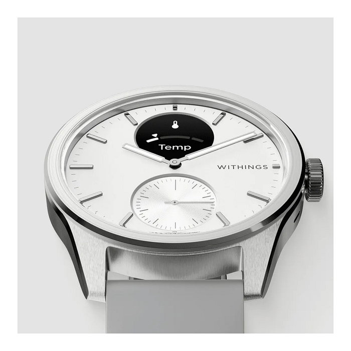 Withings ScanWatch 2 42mm blanca EKG, oxígeno en sangre, monitoreo de sueño
