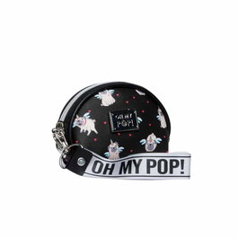 Oh My Pop Monedero Oval Pug Negro PVC