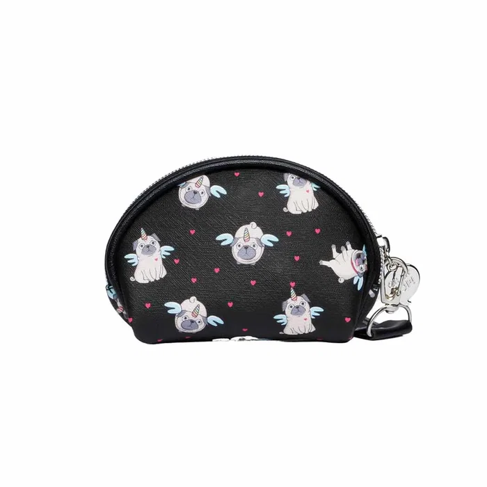 Oh My Pop Monedero Oval Pug Negro PVC