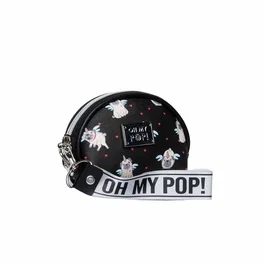 Oh My Pop Monedero Oval Pug Negro PVC