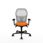 PIQUERAS Y CRESPO Silla de oficina Jorquera con mecanismo Sincro, asiento Naranja y respaldo Blanco