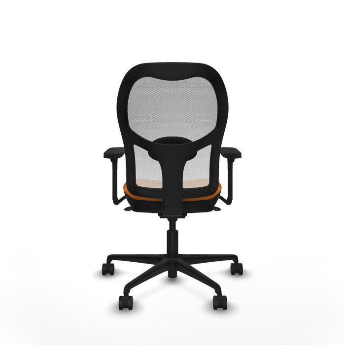 PIQUERAS Y CRESPO Silla de oficina Jorquera con mecanismo Sincro, asiento Naranja y respaldo Blanco