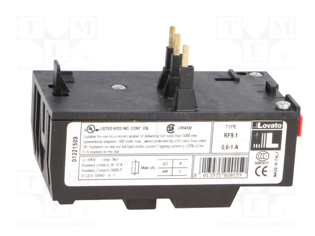 LOVATO ELECTRIC Relé térmico 0,6÷1A con agarres de tornillo
