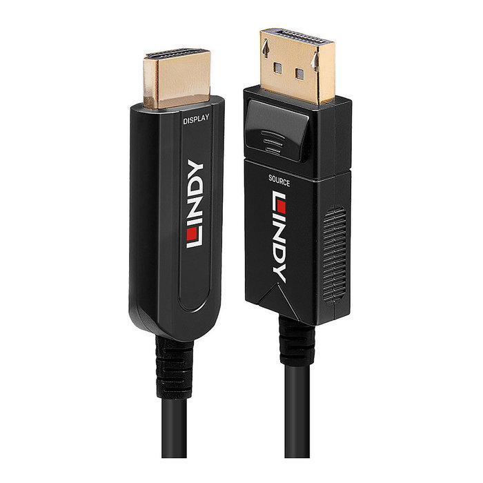 Lindy Cable Híbrido de Fibra Óptica DisplayPort 1.2 a HDMI 18G 10m Lindy Cable Híbrido de Fibra Óptica DisplayPort 1.2 a HDMI 18G 10m