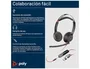 HP Poly Blackwire 5220 Stereo USB-C con adaptador y jack 3,5 mm, Negro