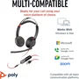 HP Poly Blackwire C5220 Auriculares con Micrófono USB-C, Cancelación de Ruido, Diadema Metálica Acolchada, Negro, para Negocios y Uso Diario