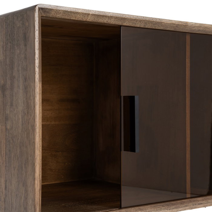 Mueble Auxiliar Marrón Madera-Cristal 80 X 38 X 70 cm