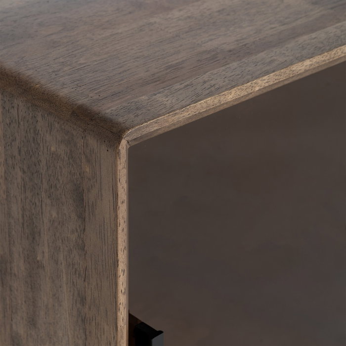 Mueble Auxiliar Marrón Madera-Cristal 80 X 38 X 70 cm